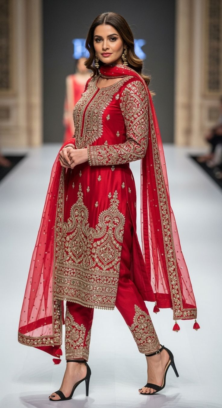 red designer sharara suit red designer sharara suit